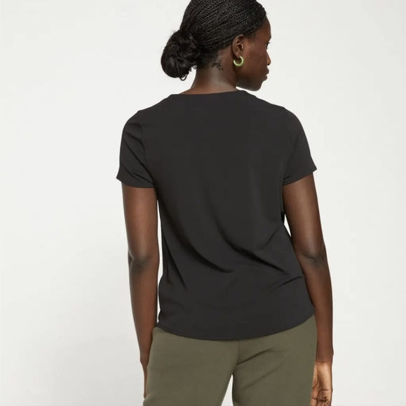 NWOT Universal Standard Stretch Crepe Black Twist Short Sleeve Top 10/ 12 - Picture 5 of 9